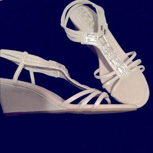 Silver with rhinestones, size 8, New